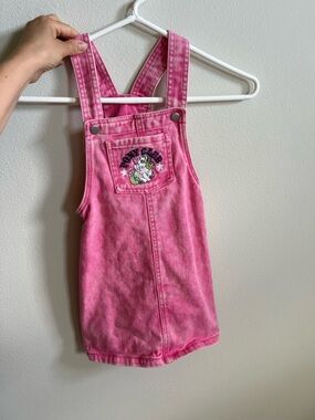 My Little Pony Pink Denim Overall Dress with Pony Patch